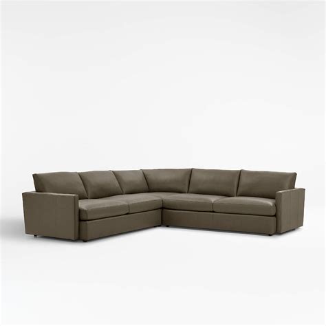 Lounge Leather 3-Piece Sectional Sofa | Crate & Barrel