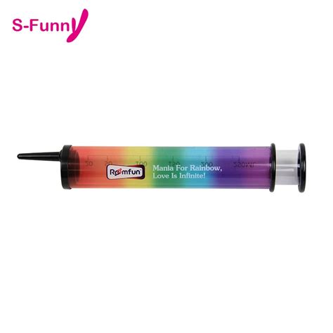 Rainbow Ml Large Anal Douches Enemas Syringe Capacity Enemas Syringe