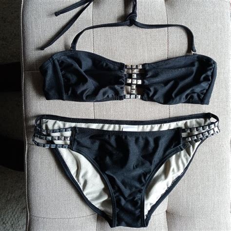 Xhilaration Swim Black Studded Bikini Poshmark