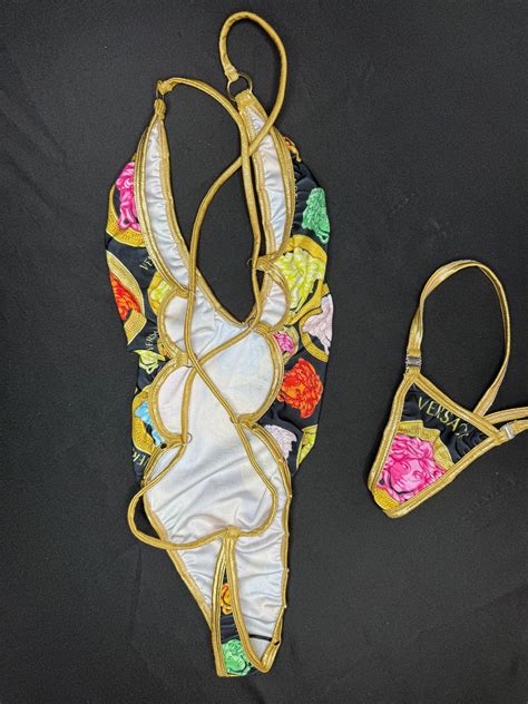 Designer/Gold Spandex One-Piece Bikini Lingerie Outfit – Lingeriebydylan