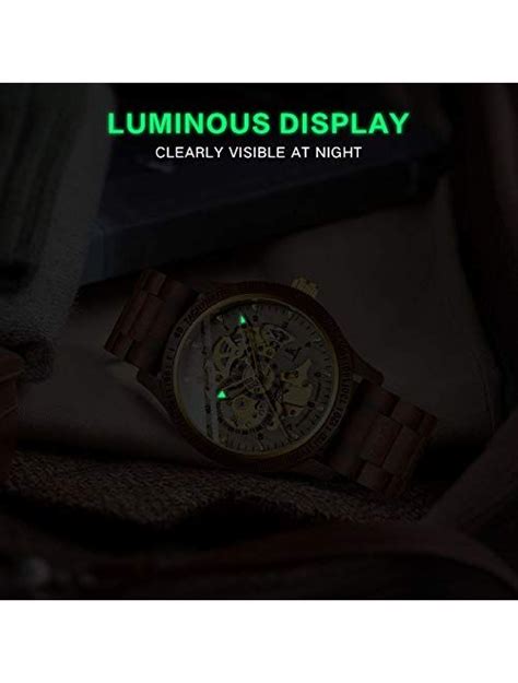 Buy Ik Colouring Men S Watches Luxury Mechanical Wooden Case Skeleton