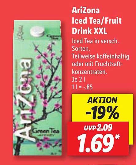 Arizona Iced Tea Fruit Drink Xxl Angebot Bei Lidl