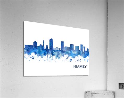 Niamey Niger Skyline Blue by Towseef Dar Wall Art