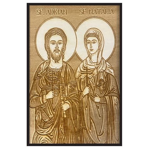 Икона Свети Адриан и Наталия 30 см - eMAG.bg