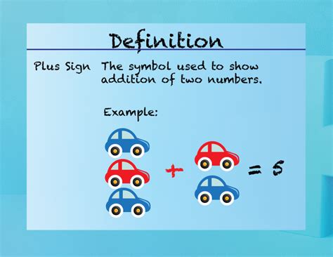 elementary math definitions addition subtraction concepts  sign