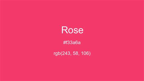 Rose Color Hex And Rgb Values Csscolors