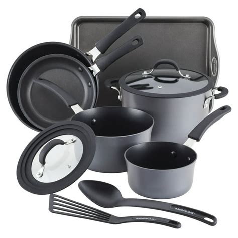 Rachael Ray Cook Create Hard Anodized Nonstick Cookware Set 10 Piece