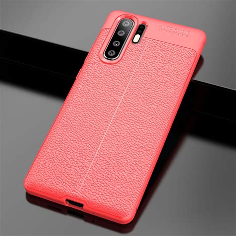 Litchi Texture TPU Shockproof Case For Huawei P30 Pro Red Alexnld