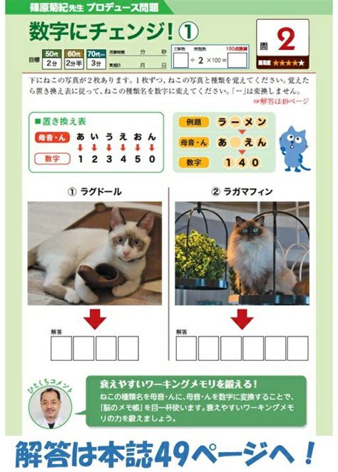 楽天ブックス もの忘れ・認知症を防ぐ 脳活ドリル ねこspecial 篠原 菊紀 9784299047540 本