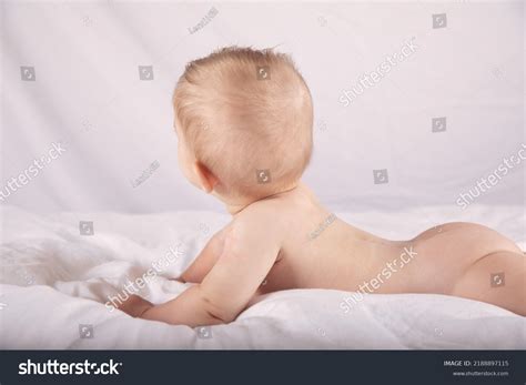 Cute Naked Baby Lies On His Stock Photo 2188897115 Shutterstock