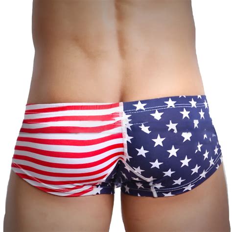 Ropa Interior Sexy Con Estampado De Bandera Para Hombre Bikini Suave Y Transpirable Calzoncillos