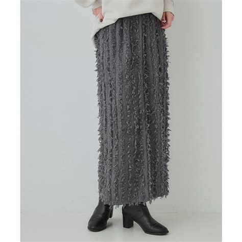 キューティーブロンド Cutie Blonde シャーリングフリンジナロースカート チャコールグレー 013 ファッション通販 MAGASEEK マガシーク