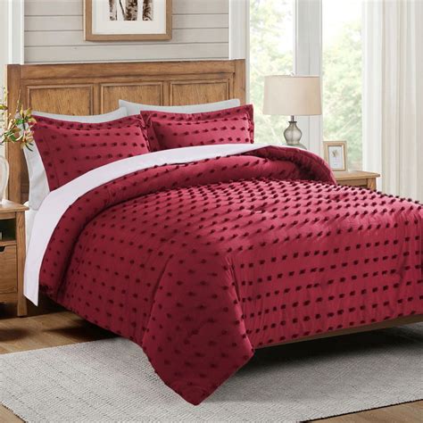 Nc Twin Comforter Sets With 1 Pillow Sham 2 Piece Soft Bedding Set Burgundy