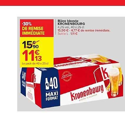 Promo Bi Re Blonde Kronenbourg De Remise Imm Diate Chez Carrefour Icatalogue Fr