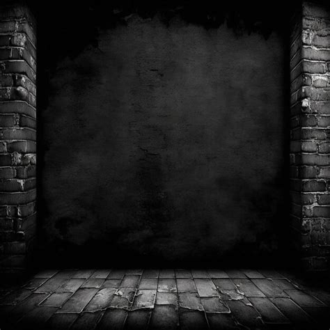 Premium Ai Image A Dark Room With A Brick Wall And A Dark Brick Wall