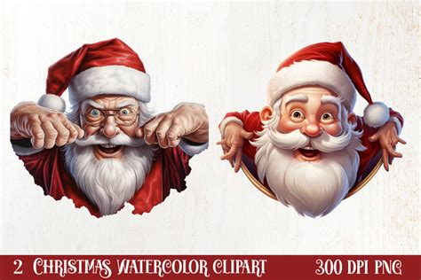 Christmas Santa Claus Peeking Clipart Graphic By Craftart · Creative Fabrica