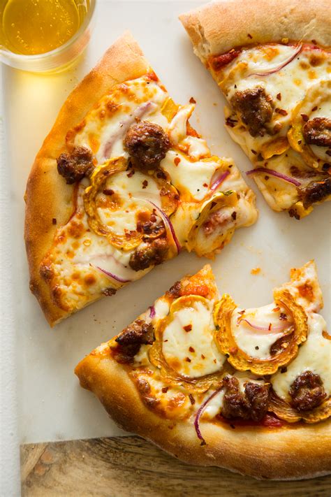 Roasted Delicata And Spicy Italian Sausage Pizza Spoon Fork Bacon