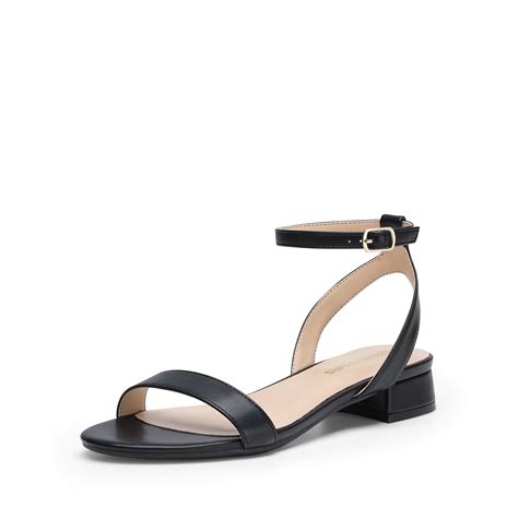 DREAM PAIRS Women Black White Nude Clear Sandals Low Heel Dressy