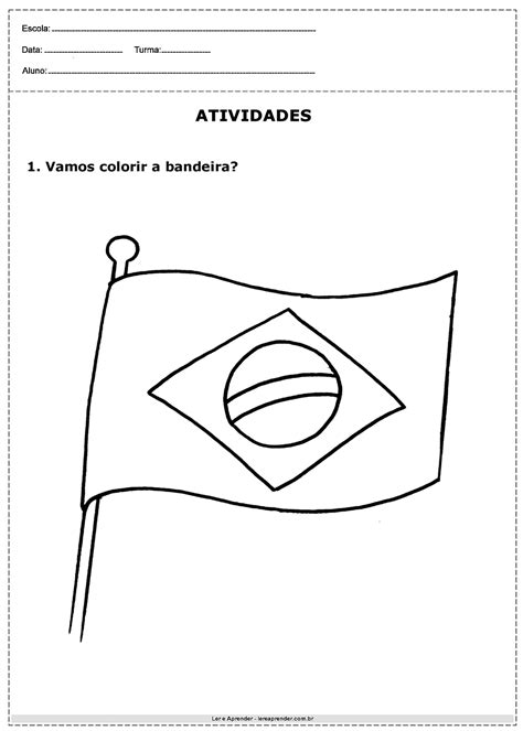 Atividade Do Dia Da Bandeira Para Educação Infantil