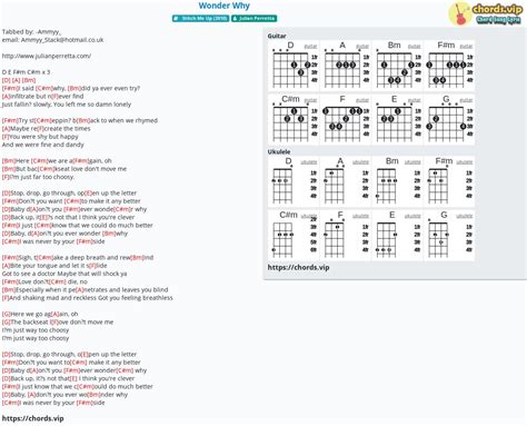 Chord Wonder Why Julian Perretta Tab Song Lyric Sheet Guitar