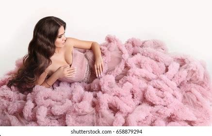 Sexy Brunette Fashion Pink Dress Beauty Stock Photo Shutterstock