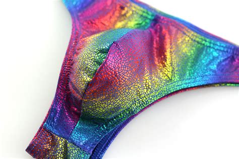 Mens Sexy Stripe Rainbow Panties Low Rise G String Thongs Bikini Briefs Swimwear EBay