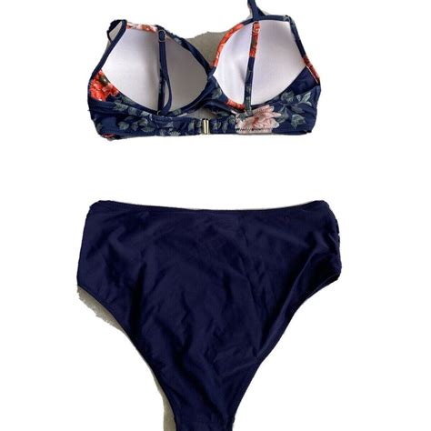 Women S High Waisted Bikini Set Push Up Twist Front Depop