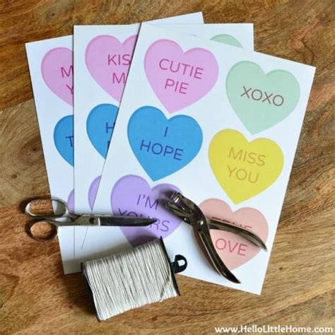 Free Printable Conversation Hearts | Hello Little Home