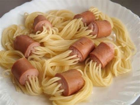 Спагетти с Сосисками - YouTube