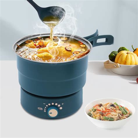Amazon Portable Electric Hot Pot With Foldable Handles Non Stick Frying Pan Mini Hot Pot