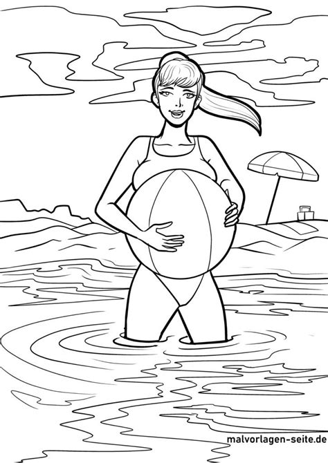 Malvorlage Bademode Bikini Ausmalbild Kostenlos Herunterladen