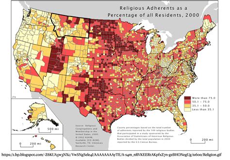 religion map of the us