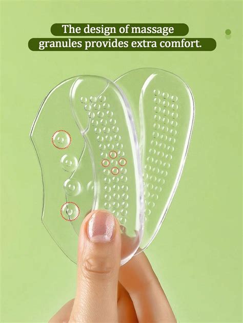 1 Pair Transparent Silicone Gel Heel Inserts Comfortable Insoles For