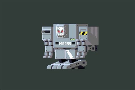 Artstation Robot Boss Pixel Art Cláudio Silva