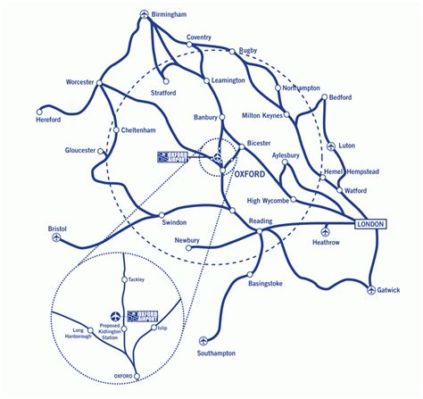 Rail Map for Oxford Airport