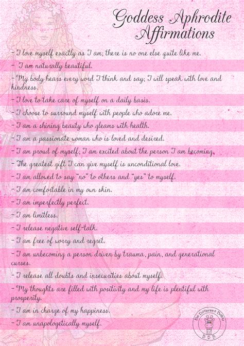 Goddess Aphrodite Affirmations/instant Download/aphrodite - Etsy