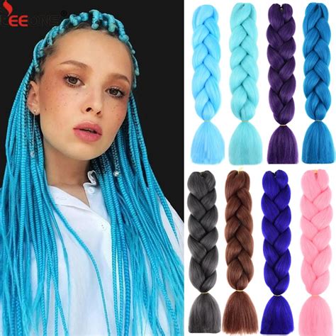 Buy Synthetic Blue Braiding Hair Jumbo Braids Hair Extensions Colored