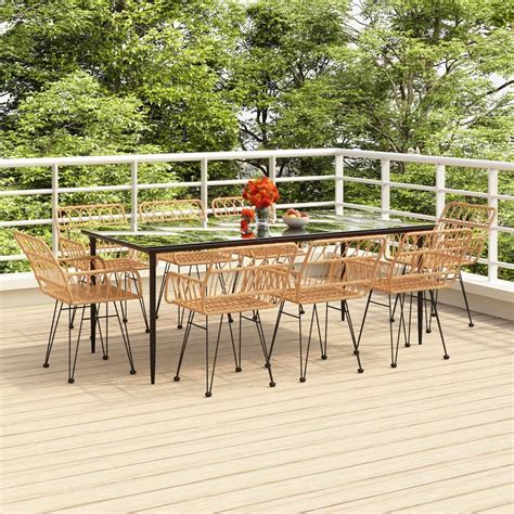 Tidyard 9 TLG Garten Essgruppe Terrassenmöbel Set 8 Personen