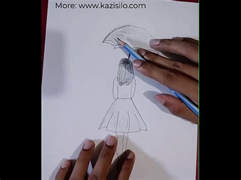 Pencil Sketch Drawing Girl With Umbrella Beautiful With Video XVIDEOS