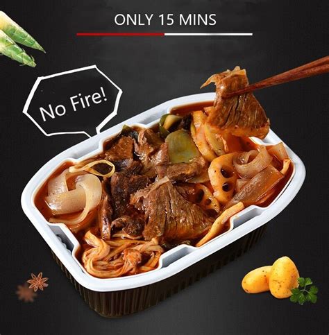 Self Heating Hot Pot Packs Instant Meal Snacks Ramen Noodles Soup Base Fishing EBay