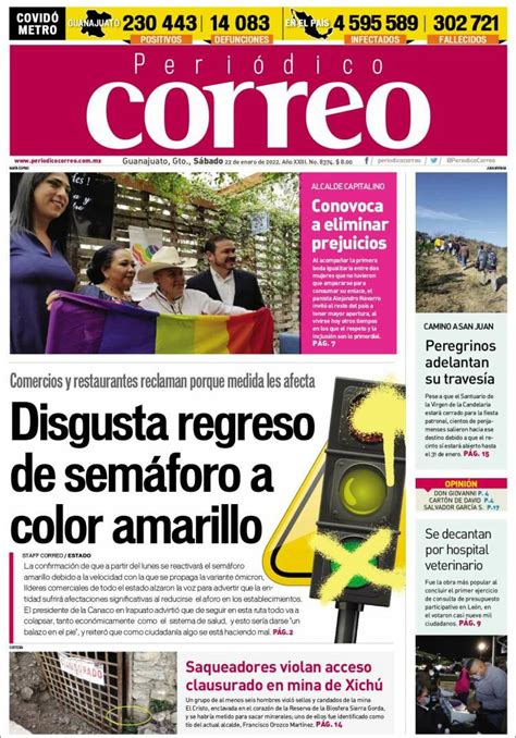 Periódico Correo El Diario Del Estado De Guanajuato México Periódicos De México Edición De