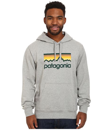 Patagonia Line Logo Midweight Po Hooded Sweatshirt In Gray For Men Lyst