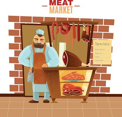 Butcher Cartoon Illustration Stock Vector Royalty Free Freeimages