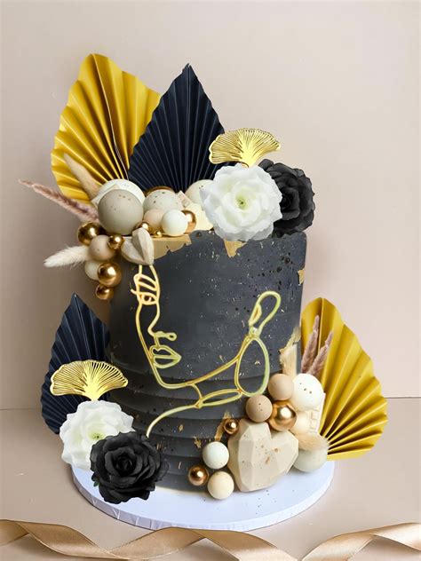 Snapklik Luxury Boho Baby Shower Cake Decoration Nude Flowers Cake Topper Beige Gender