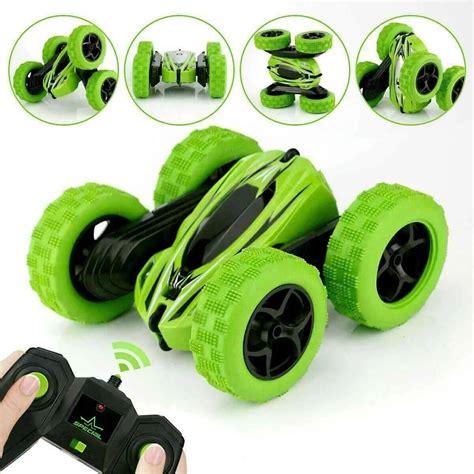 Трюковая зеленая скоростная машинка Stunt Car 360, на пульте управления ...