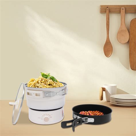 Portable Electric Hot Pot With Foldable Handles Non Stick Frying Pan Mini Hot Pot Multi