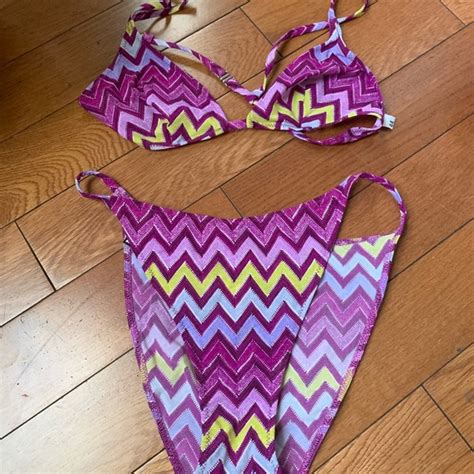Swim Missoni Mare Purple Chevron Triangle Bikini Sz Poshmark