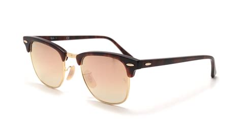 Lunettes de soleil Ray Ban Clubmaster Havana gold Écaille Flash lenses