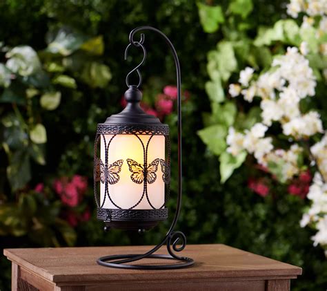 Indoor Outdoor Flickering Flame Lantern W Butterflies By Valerie Qvc