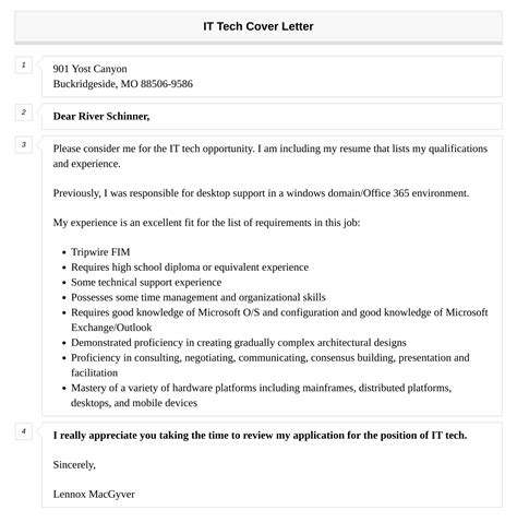 It Tech Cover Letter Velvet Jobs